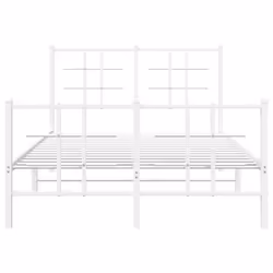 vidaXL Metal Bed Frame with Headboard Home Bed Base Bedstead Black 90x200 cm - white, 120 x 200 cm/with headboard & footboard - Additional view 4
