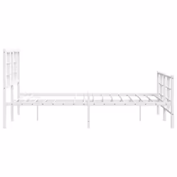 vidaXL Metal Bed Frame with Headboard Home Bed Base Bedstead Black 90x200 cm - white, 120 x 200 cm/with headboard & footboard - Additional view 5