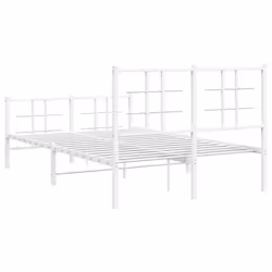 vidaXL Metal Bed Frame with Headboard Home Bed Base Bedstead Black 90x200 cm - white, 120 x 200 cm/with headboard & footboard - Additional view 6