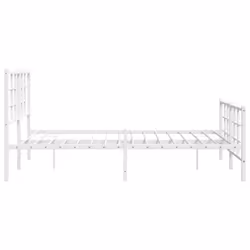 vidaXL Metal Bed Frame with Headboard Home Bed Base Bedstead Black 90x200 cm - white, 135 x 190 cm/with headboard & footboard - Additional view 5