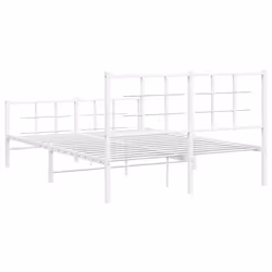 vidaXL Metal Bed Frame with Headboard Home Bed Base Bedstead Black 90x200 cm - white, 135 x 190 cm/with headboard & footboard - Additional view 6