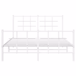 vidaXL Metal Bed Frame with Headboard Home Bed Base Bedstead Black 90x200 cm - white, 140 x 200 cm/with headboard & footboard - Additional view 4