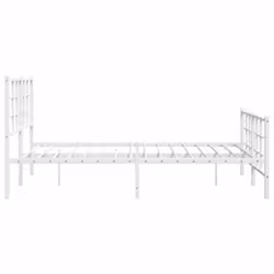 vidaXL Metal Bed Frame with Headboard Home Bed Base Bedstead Black 90x200 cm - white, 140 x 200 cm/with headboard & footboard - Additional view 5