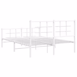 vidaXL Metal Bed Frame with Headboard Home Bed Base Bedstead Black 90x200 cm - white, 140 x 200 cm/with headboard & footboard - Additional view 6