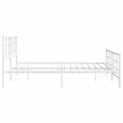 vidaXL Metal Bed Frame with Headboard Home Bed Base Bedstead Black 90x200 cm - white, 183 x 213 cm/with headboard & footboard - Additional view 5