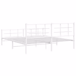 vidaXL Metal Bed Frame with Headboard Home Bed Base Bedstead Black 90x200 cm - white, 183 x 213 cm/with headboard & footboard - Additional view 6