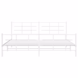vidaXL Metal Bed Frame with Headboard Home Bed Base Bedstead Black 90x200 cm - white, 193 x 203 cm/with headboard & footboard - Additional view 4