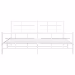 vidaXL Metal Bed Frame with Headboard Home Bed Base Bedstead Black 90x200 cm - white, 200 x 200 cm/with headboard & footboard - Additional view 4