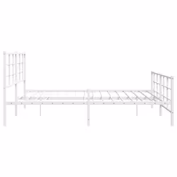 vidaXL Metal Bed Frame with Headboard Home Bed Base Bedstead Black 90x200 cm - white, 200 x 200 cm/with headboard & footboard - Additional view 5
