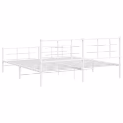 vidaXL Metal Bed Frame with Headboard Home Bed Base Bedstead Black 90x200 cm - white, 200 x 200 cm/with headboard & footboard - Additional view 6