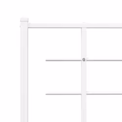 vidaXL Metal Bed Frame with Headboard Home Bed Base Bedstead Black 90x200 cm - white, 200 x 200 cm/with headboard & footboard - Additional view 7
