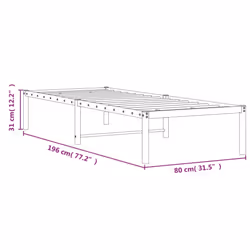 vidaXL Metal Bed Frame Home Bedroom Bed Base Mattress Foundation Bedstead - black, 75 x 190 cm - Additional view 3