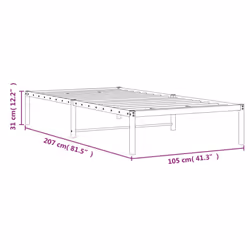 vidaXL Metal Bed Frame Home Bedroom Bed Base Mattress Foundation Bedstead - black, 100 x 200 cm - Additional view 8