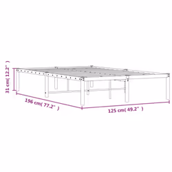 vidaXL Metal Bed Frame Home Bedroom Bed Base Mattress Foundation Bedstead - black, 120 x 190 cm - Additional view 8