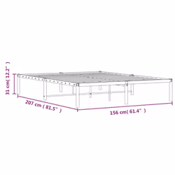 vidaXL Metal Bed Frame Home Bedroom Bed Base Mattress Foundation Bedstead - black, 150 x 200 cm - Additional view 8