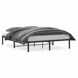 vidaXL Metal Bed Frame Home Bedroom Bed Base Mattress Foundation Bedstead - black, 160 x 200 cm