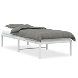vidaXL Metal Bed Frame Home Bedroom Bed Base Mattress Foundation Bedstead - white, 75 x 190 cm