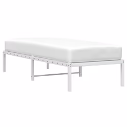 vidaXL Metal Bed Frame Home Bedroom Bed Base Mattress Foundation Bedstead - white, 75 x 190 cm