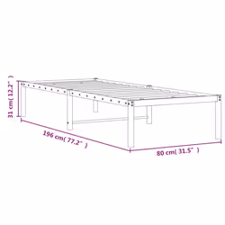 vidaXL Metal Bed Frame Home Bedroom Bed Base Mattress Foundation Bedstead - white, 75 x 190 cm