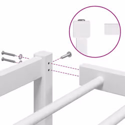 vidaXL Metal Bed Frame Home Bedroom Bed Base Mattress Foundation Bedstead - white, 75 x 190 cm - Additional view 7