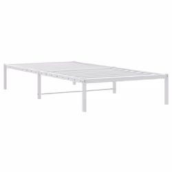 vidaXL Metal Bed Frame Home Bedroom Bed Base Mattress Foundation Bedstead - white, 100 x 190 cm - Additional view 6