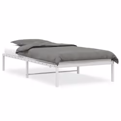 vidaXL Metal Bed Frame Home Bedroom Bed Base Mattress Foundation Bedstead - white, 100 x 200 cm