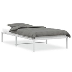 vidaXL Metal Bed Frame Home Bedroom Bed Base Mattress Foundation Bedstead - white, 100 x 200 cm