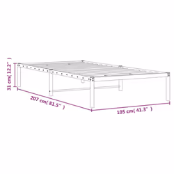 vidaXL Metal Bed Frame Home Bedroom Bed Base Mattress Foundation Bedstead - white, 100 x 200 cm