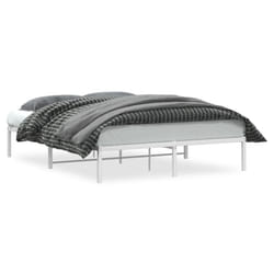 vidaXL Metal Bed Frame Home Bedroom Bed Base Mattress Foundation Bedstead - white, 160 x 200 cm