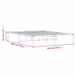 vidaXL Metal Bed Frame Home Bedroom Bed Base Mattress Foundation Bedstead - white, 160 x 200 cm - Additional view 8