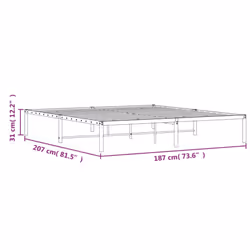 vidaXL Metal Bed Frame Home Bedroom Bed Base Mattress Foundation Bedstead - white, 180 x 200 cm - Additional view 8