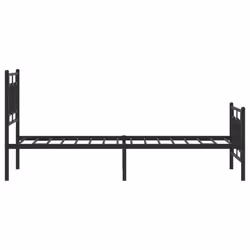 vidaXL Metal Bed Frame Home Bedroom Bed Base Bedstead Mattress Foundation - black, 90 x 200 cm/ with headboard & footboard - Additional view 5