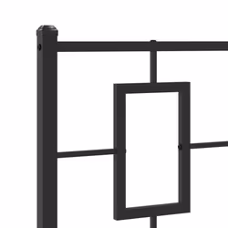 vidaXL Metal Bed Frame Home Bedroom Bed Base Bedstead Mattress Foundation - black, 90 x 200 cm/ with headboard & footboard - Additional view 7