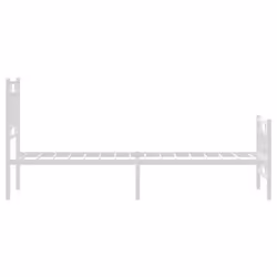 vidaXL Metal Bed Frame Home Bedroom Bed Base Bedstead Mattress Foundation - white, 80 x 200 cm/ with headboard & footboard - Additional view 5