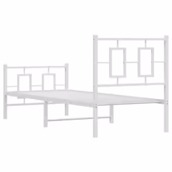 vidaXL Metal Bed Frame Home Bedroom Bed Base Bedstead Mattress Foundation - white, 80 x 200 cm/ with headboard & footboard - Additional view 6