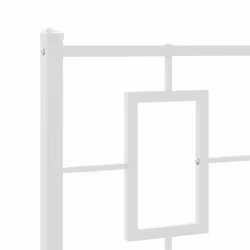 vidaXL Metal Bed Frame Home Bedroom Bed Base Bedstead Mattress Foundation - white, 80 x 200 cm/ with headboard & footboard - Additional view 7
