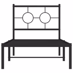 vidaXL Metal Bed Frame with Headboard and Footboard Bedroom Bed Base Bedstead - black, 80 x 200 cm/ with headboard - Additional view 4