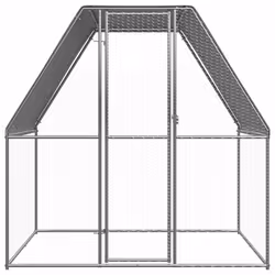 vidaXL Chicken Cage Farm Walk in Chicken Coop Silver and Grey Galvanised Steel