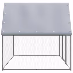 vidaXL Chicken Cage Farm Walk in Chicken Coop Silver and Grey Galvanised Steel