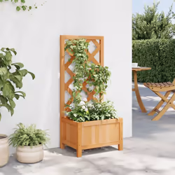 vidaXL Garden Trellis Planter Outdoor Flower Box Raised Bed Solid Firwood - brown, 40 x 30 x 90 cm - Additional view 2