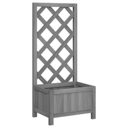 vidaXL Garden Trellis Planter Outdoor Flower Box Raised Bed Solid Firwood - grey, 40 x 30 x 90 cm