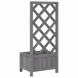 vidaXL Garden Trellis Planter Outdoor Flower Box Raised Bed Solid Firwood - grey, 40 x 30 x 90 cm - Additional view 5