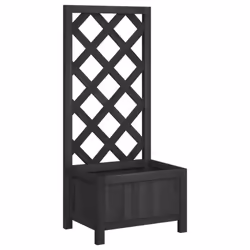vidaXL Garden Trellis Planter Outdoor Flower Box Raised Bed Solid Firwood - black, 40 x 30 x 90 cm