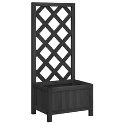 vidaXL Garden Trellis Planter Outdoor Flower Box Raised Bed Solid Firwood - black, 40 x 30 x 90 cm