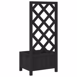 vidaXL Garden Trellis Planter Outdoor Flower Box Raised Bed Solid Firwood - black, 40 x 30 x 90 cm - Additional view 5