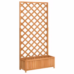 vidaXL Garden Trellis Planter Outdoor Flower Box Raised Bed Solid Firwood - brown, 90 x 35 x 180 cm