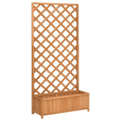 vidaXL Garden Trellis Planter Outdoor Flower Box Raised Bed Solid Firwood - brown, 90 x 35 x 180 cm