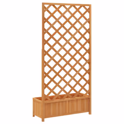 vidaXL Garden Trellis Planter Outdoor Flower Box Raised Bed Solid Firwood - brown, 90 x 35 x 180 cm - Additional view 5