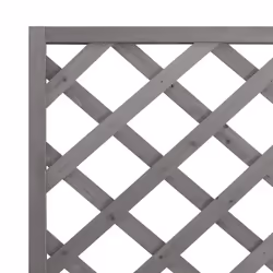 vidaXL Garden Trellis Planter Outdoor Flower Box Raised Bed Solid Firwood - grey, 90 x 35 x 180 cm - Additional view 6