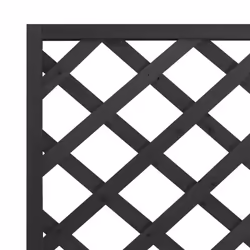vidaXL Planter with Trellis Raised Bed Garden Planter Black Solid Wood Fir - Additional view 6